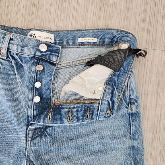 Zara The Bliss Straight Ripped Jeans - Size 40 / 8 - Picture 2 of 7